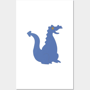 Die Cut Dragon (blue) Posters and Art